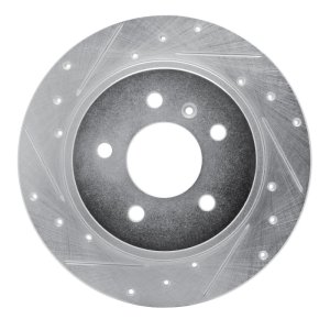 Buick Lucerne Brake Rotor (1) - Rear Left - R1 Concepts - Drilled & Slotted - Silver - `06-`11